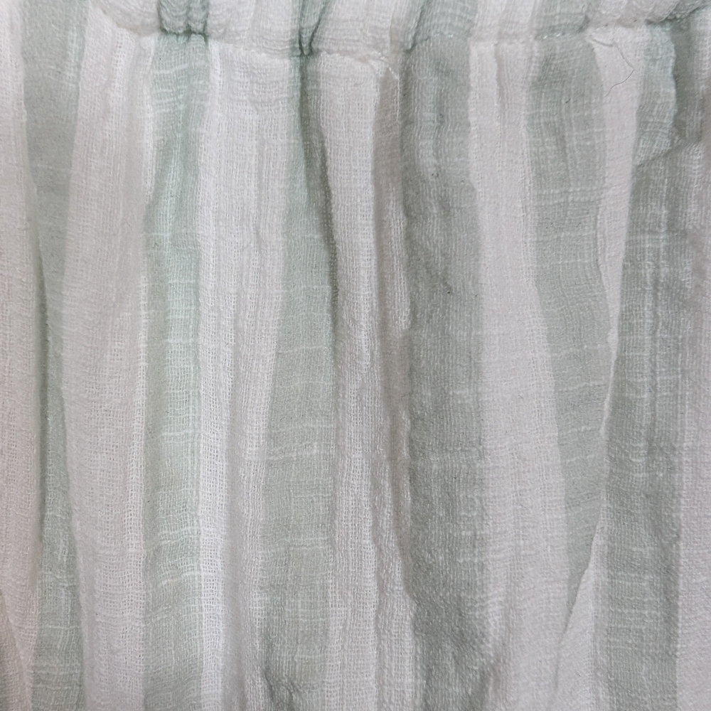 In Loom Seafoam Green And White Striped Gauze Mini Dress High Low Large NWT - Picture 12 of 14